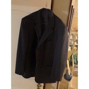 Macy’s Men’s Store 46R Black Pinstripe Wool Blazer Lanificio di Tollegno